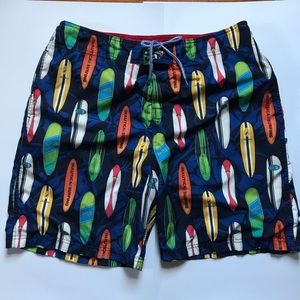 Nautica Multicolor Surfboard Print Swim Trunks